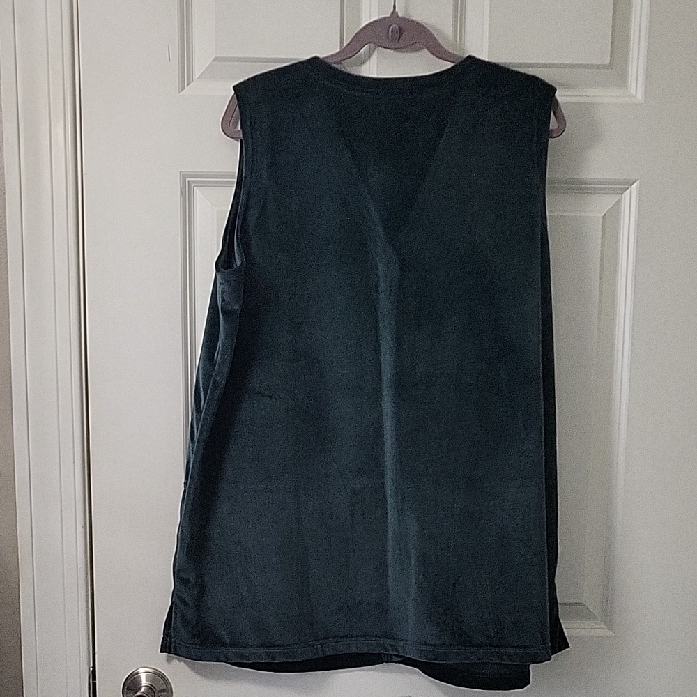 Only Necessities Black Sleeveless Button Front Vest Top Women’s Large - Picture 3 of 7